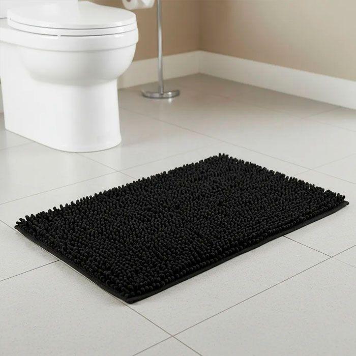 Alfombra Para Bano Negra 45x70 Cm-2