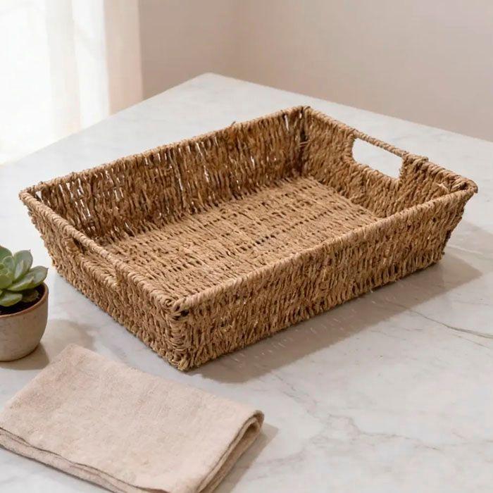 Bandeja Decorativa De Fibra Natural-2