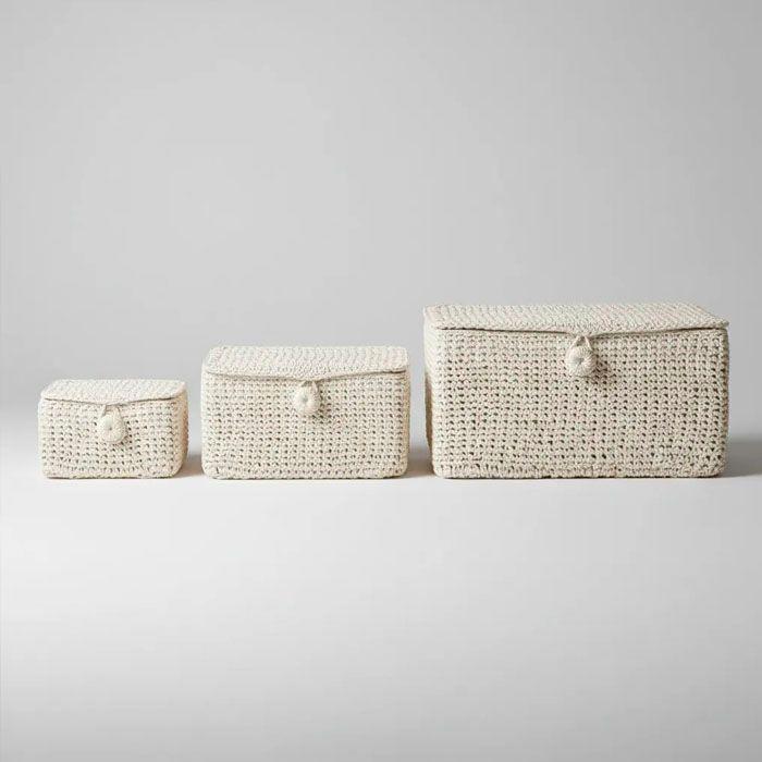 Canastos Para Almacenamiento Con Tapa Set De 3-1
