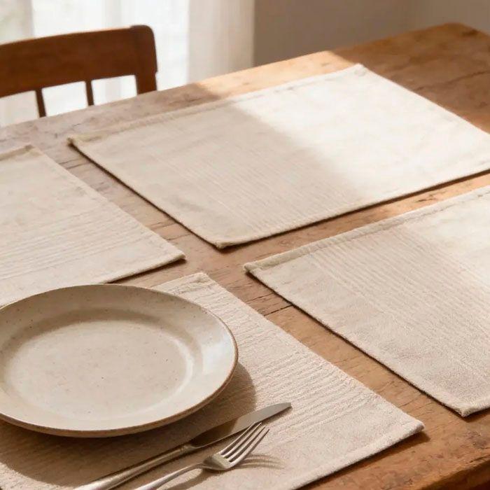 Set De 4 Individuales Naturales 30x40 Cm Beige-2