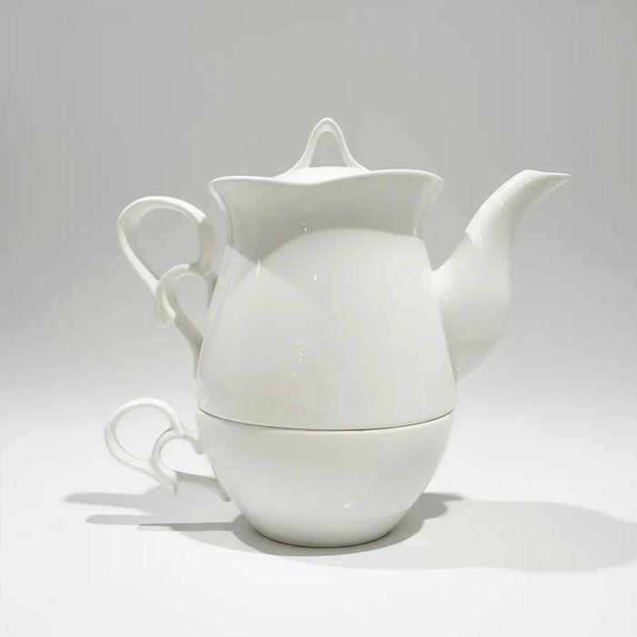 Tetera Y Taza De Porcelana Para Te E Infusiones-2