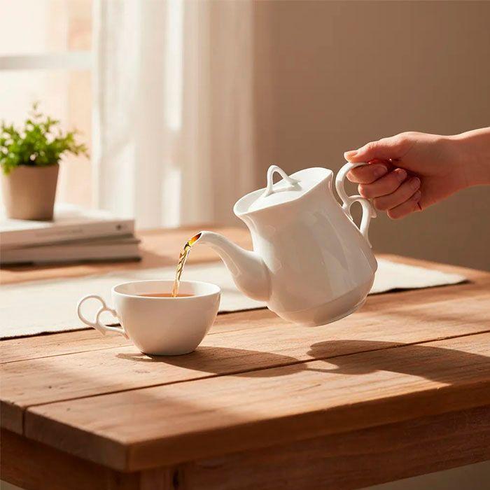 Tetera Y Taza De Porcelana Para Te E Infusiones-3