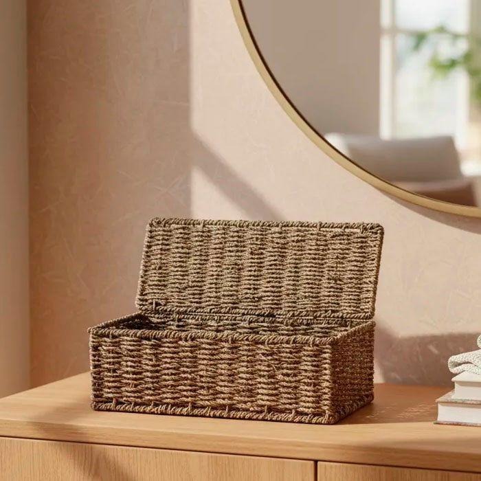 Canasto Organizador Hogar Con Tapa 38x14x13 Cm-2