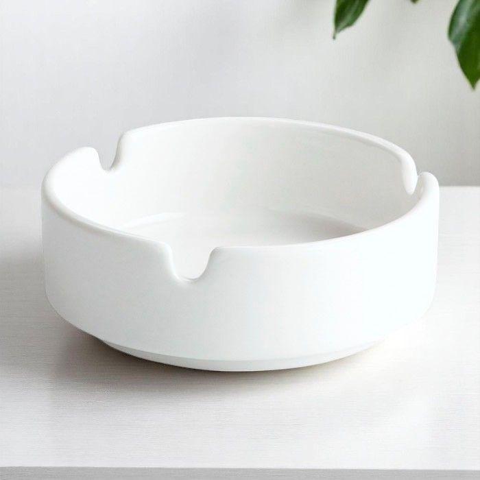 Set X2 Ceniceros De Porcelana Blanco 10cm-2