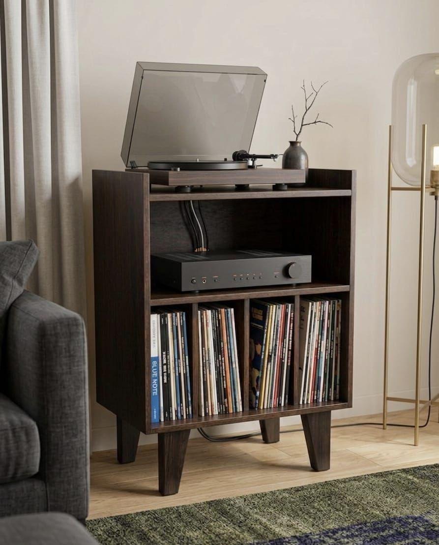 Rack para tornamesas y vinilos 60 x 40 x 90 cm-2