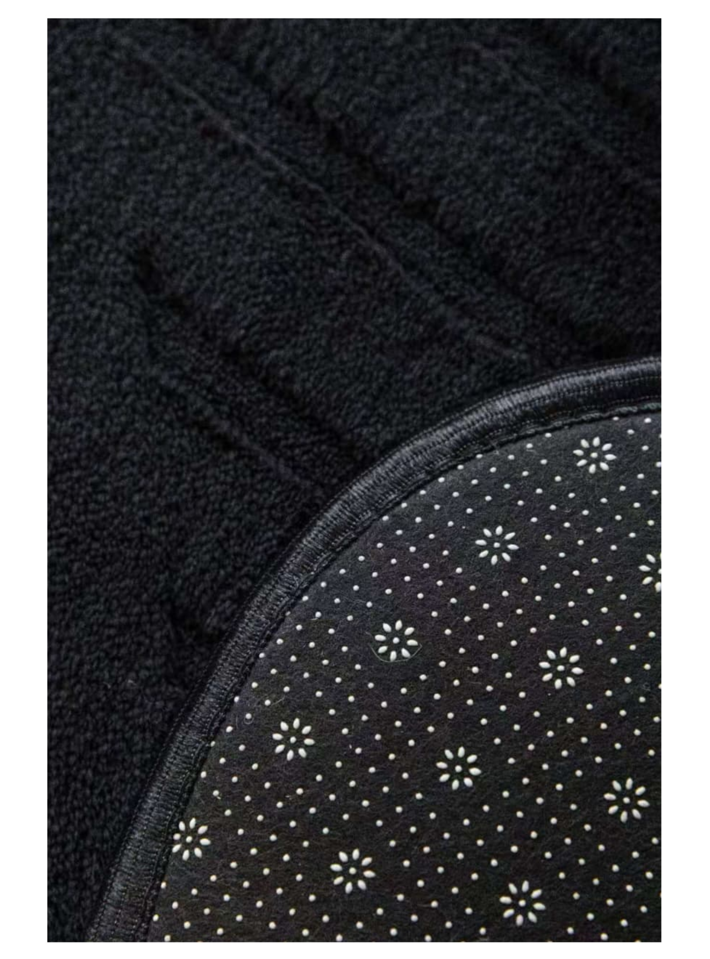 ALFOMBRA JACQUARD 150X200 UNICOLOR NEGRO TEXTURIZADO RELIEVE SUAVE MP-4