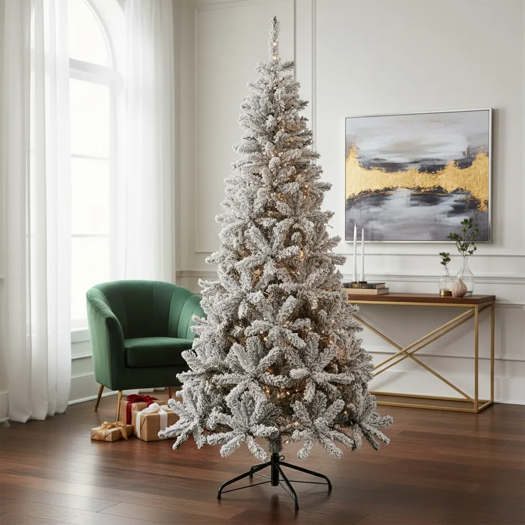 Arbol Nevado De Navidad Tradicional 150 Cm 300 Ramas Gsol-3