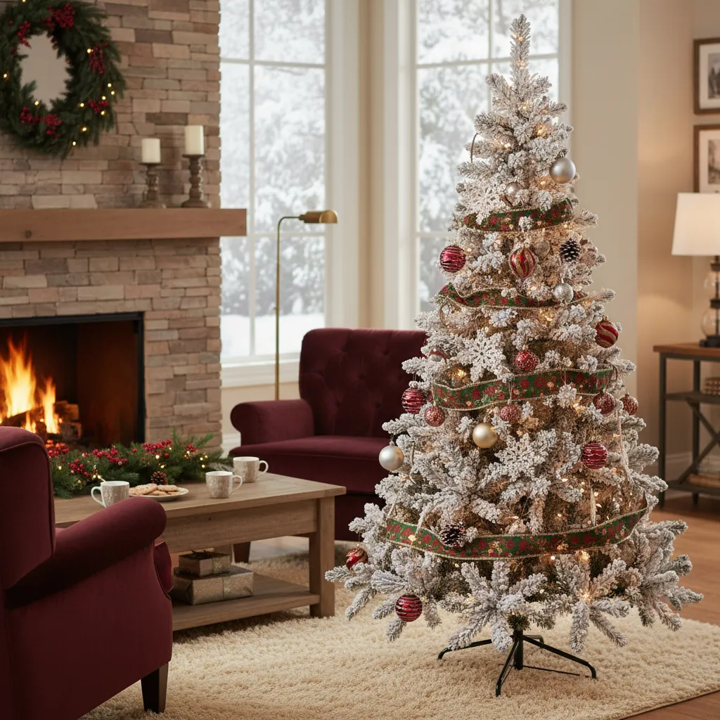 Arbol Nevado De Navidad Tradicional 150 Cm 300 Ramas Gsol-4