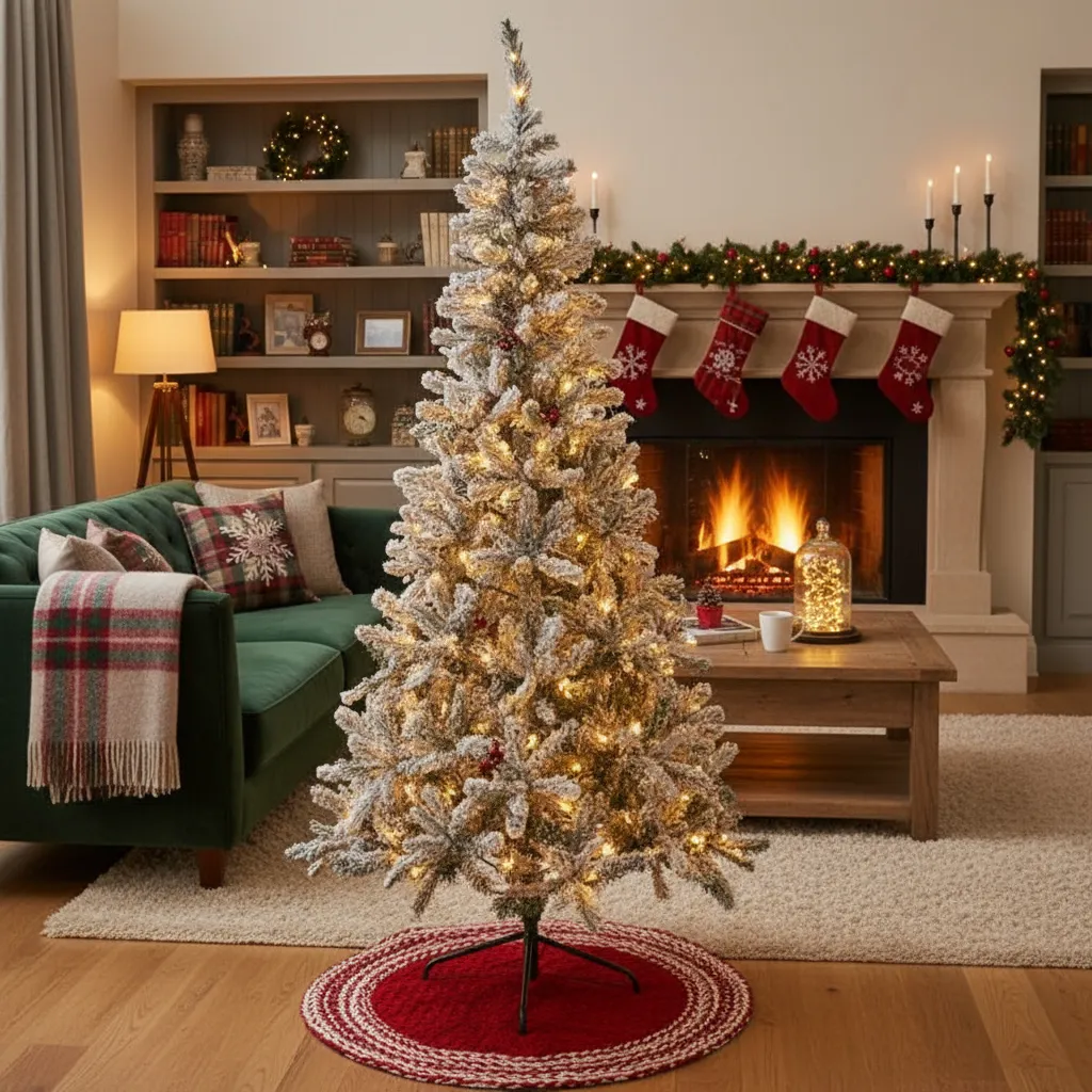 Arbol Nevado De Navidad Tradicional 150 Cm 300 Ramas Gsol-5