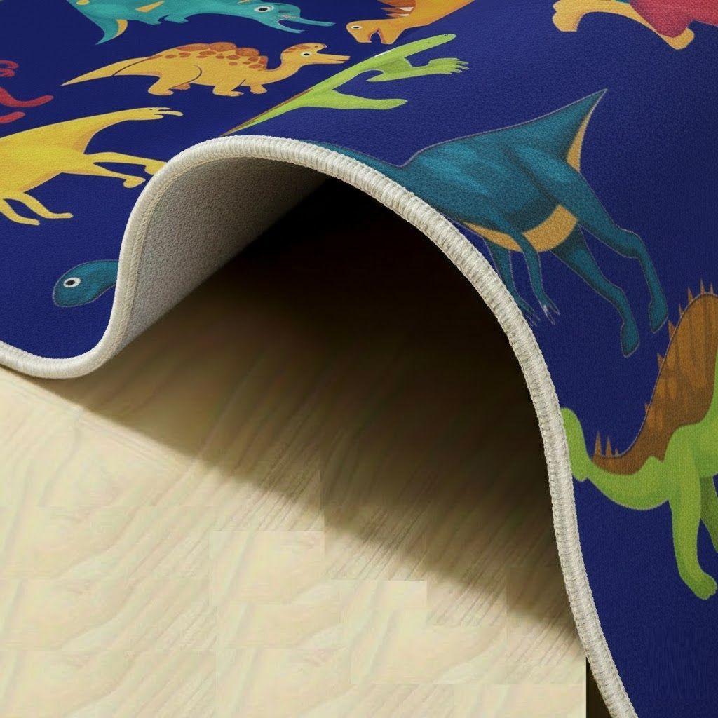 ALFOMBRA DECORATIVA DE NIÑO AZUL DINO 120X160 CM WM-2