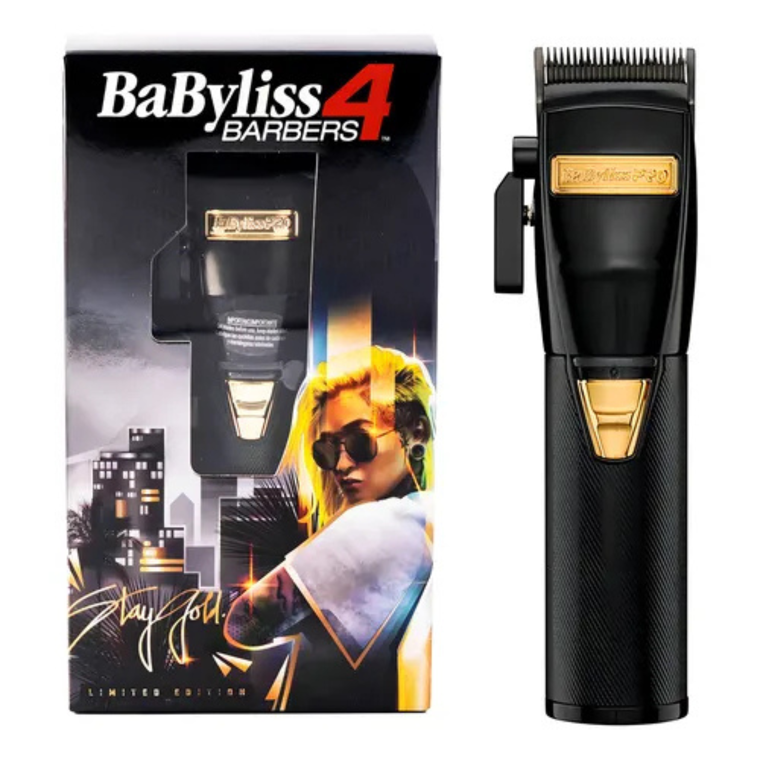 Máquina De Cortar Pelo Babyliss 4barbers Black Fx Stay Gold-2