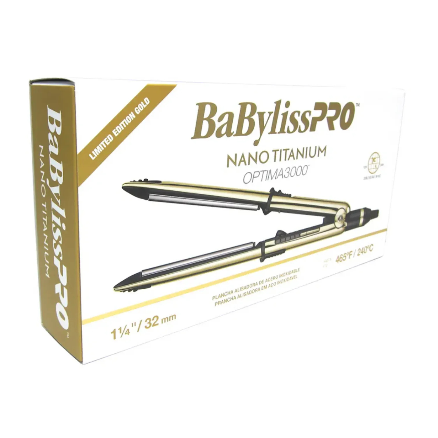 Plancha De Pelo Gold Profesional Optima 3000 Babyliss Pro-0