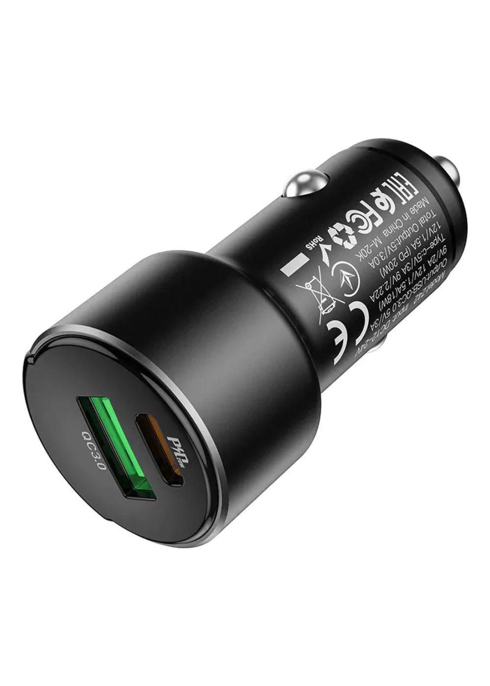 Cargador De Auto Qc3.0 18w + Pd 20w Con Led Digital Hoco-2