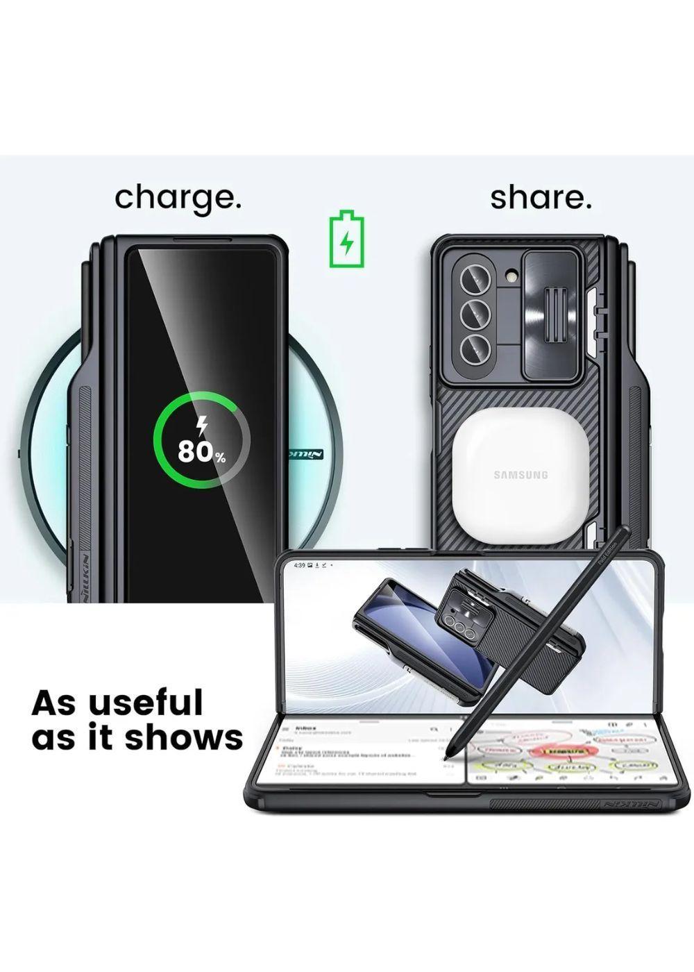 Carcasa Para Samsung Z Fold 5 Nillkin Camshield + Pen Holder-3