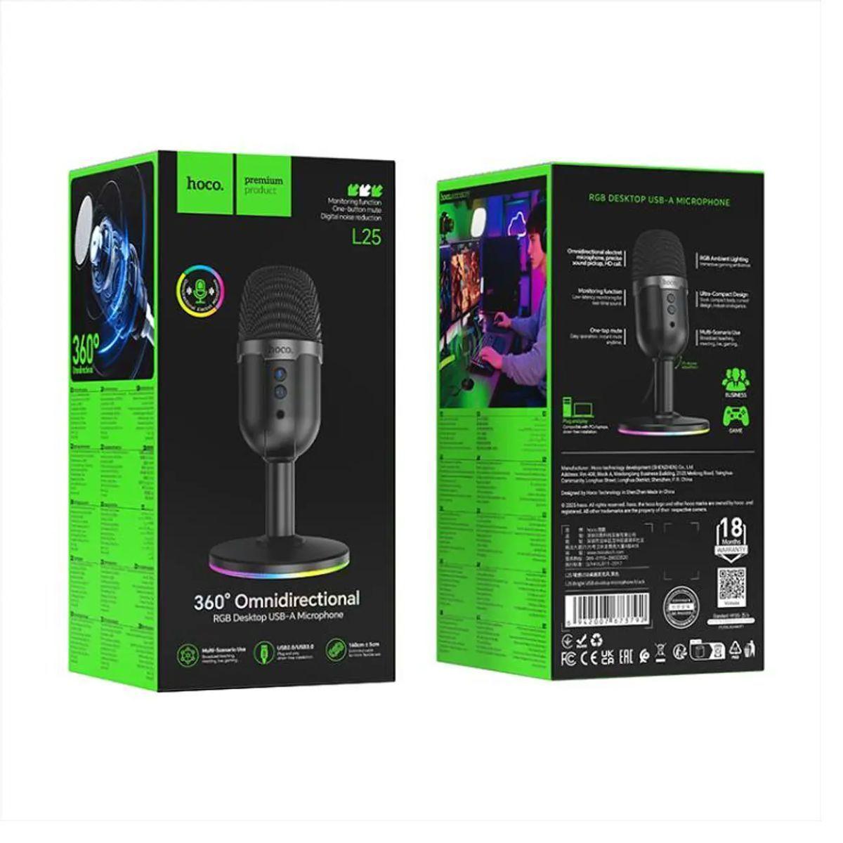 Micr fono Gamer De Escritorio Con Cable Usb Omnidireccional-3