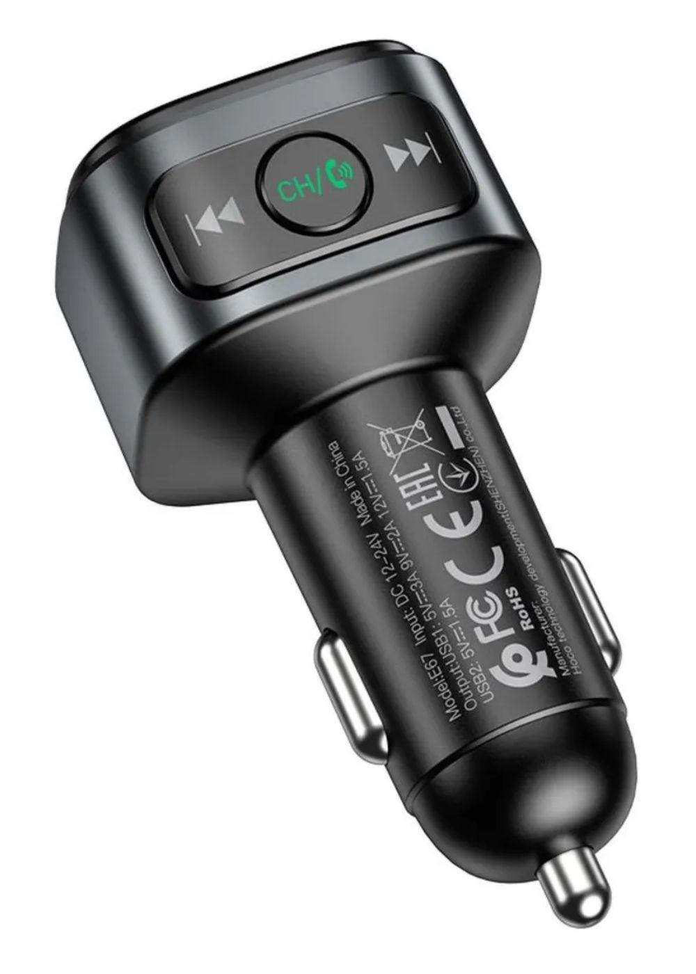 Transmisor Bluetooth 5.0 + Cargador Auto Qc 3.0 2 Usb Hoco-2