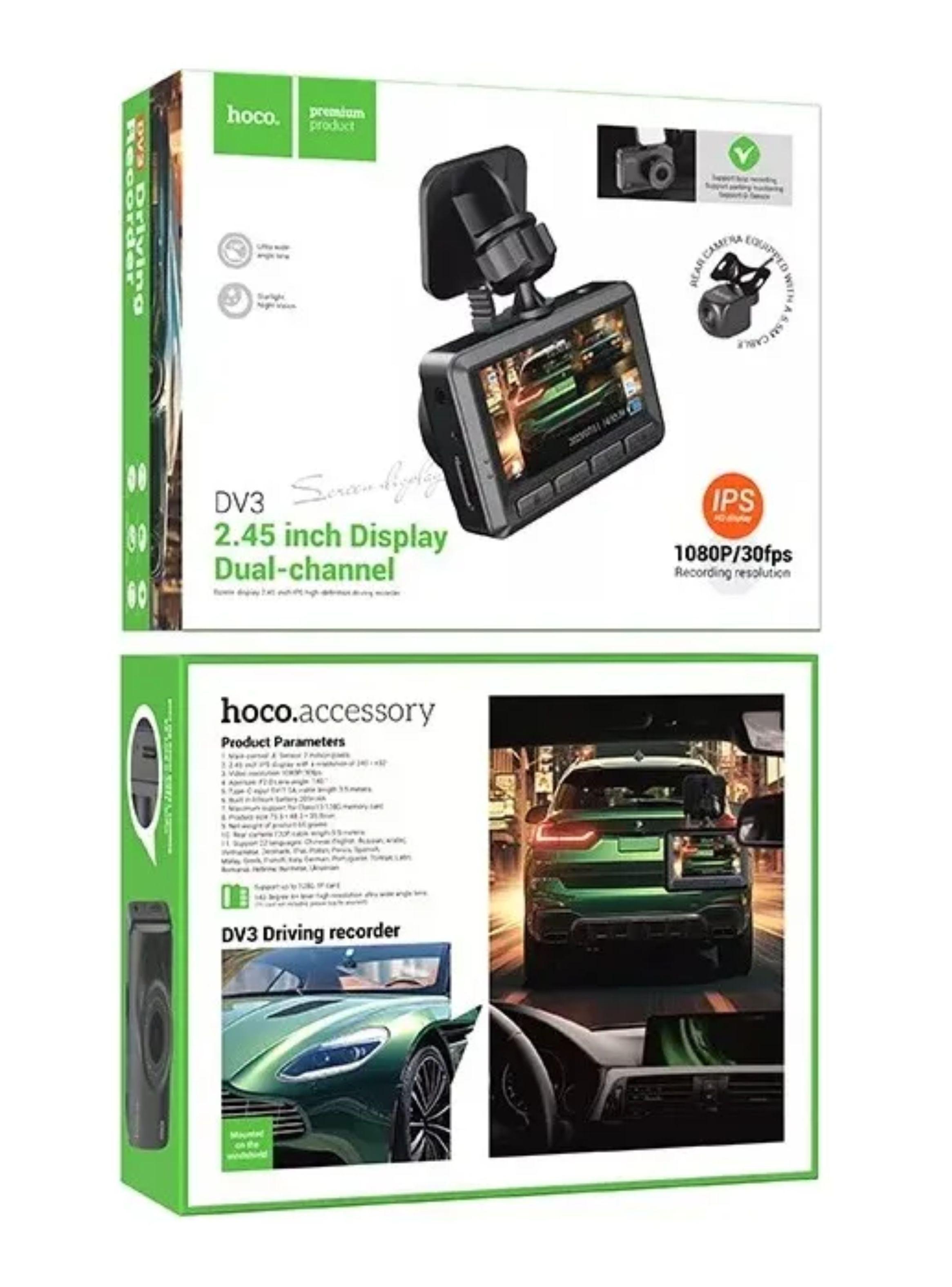 Camara Auto Dashcam Full Hd 1080 Dos Pantallas Wifi Hoco-6