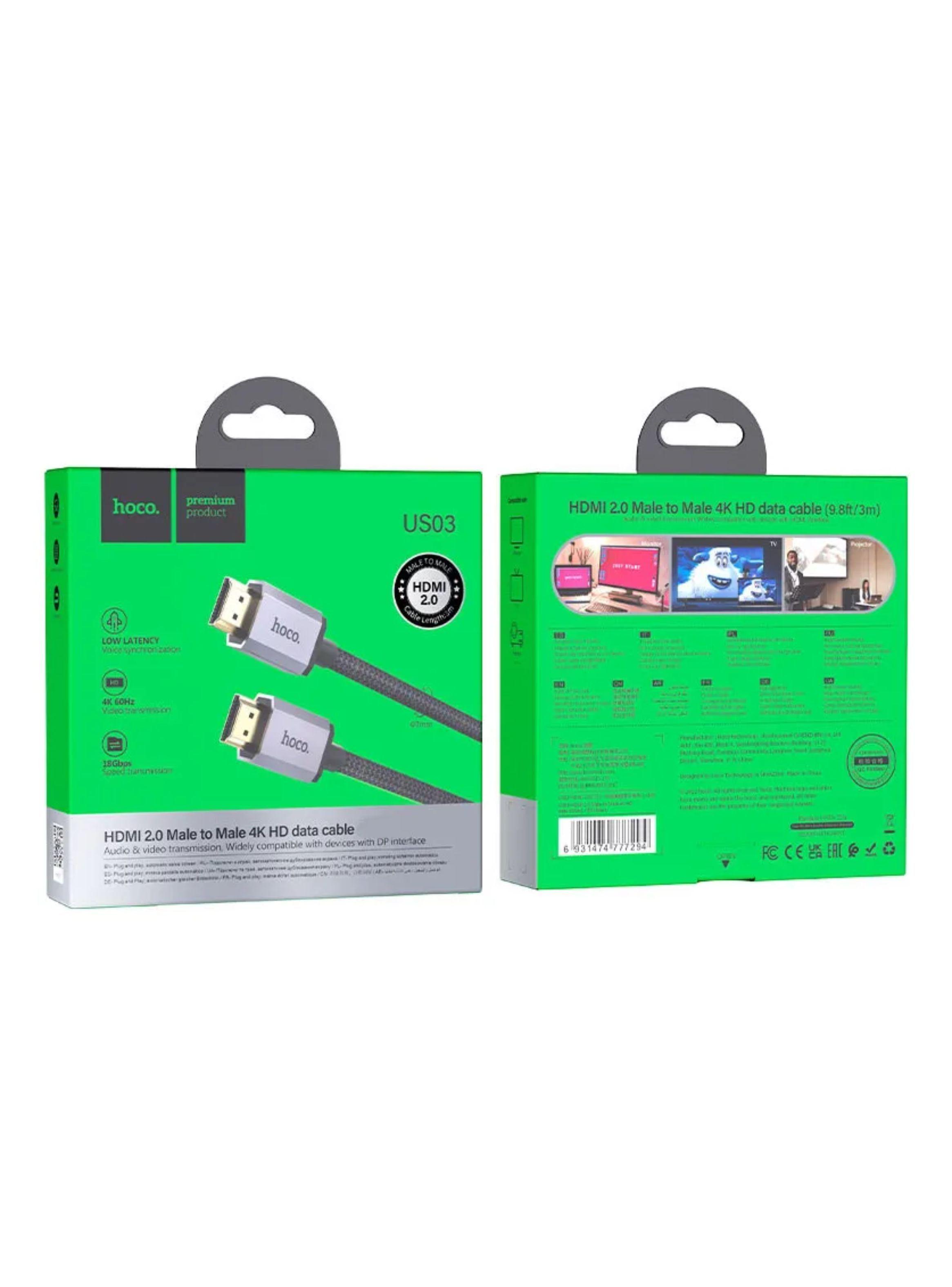 Cable Hd Macho A Hd Macho 4k 60hhz 2.0 3 Metros Low Latency-2