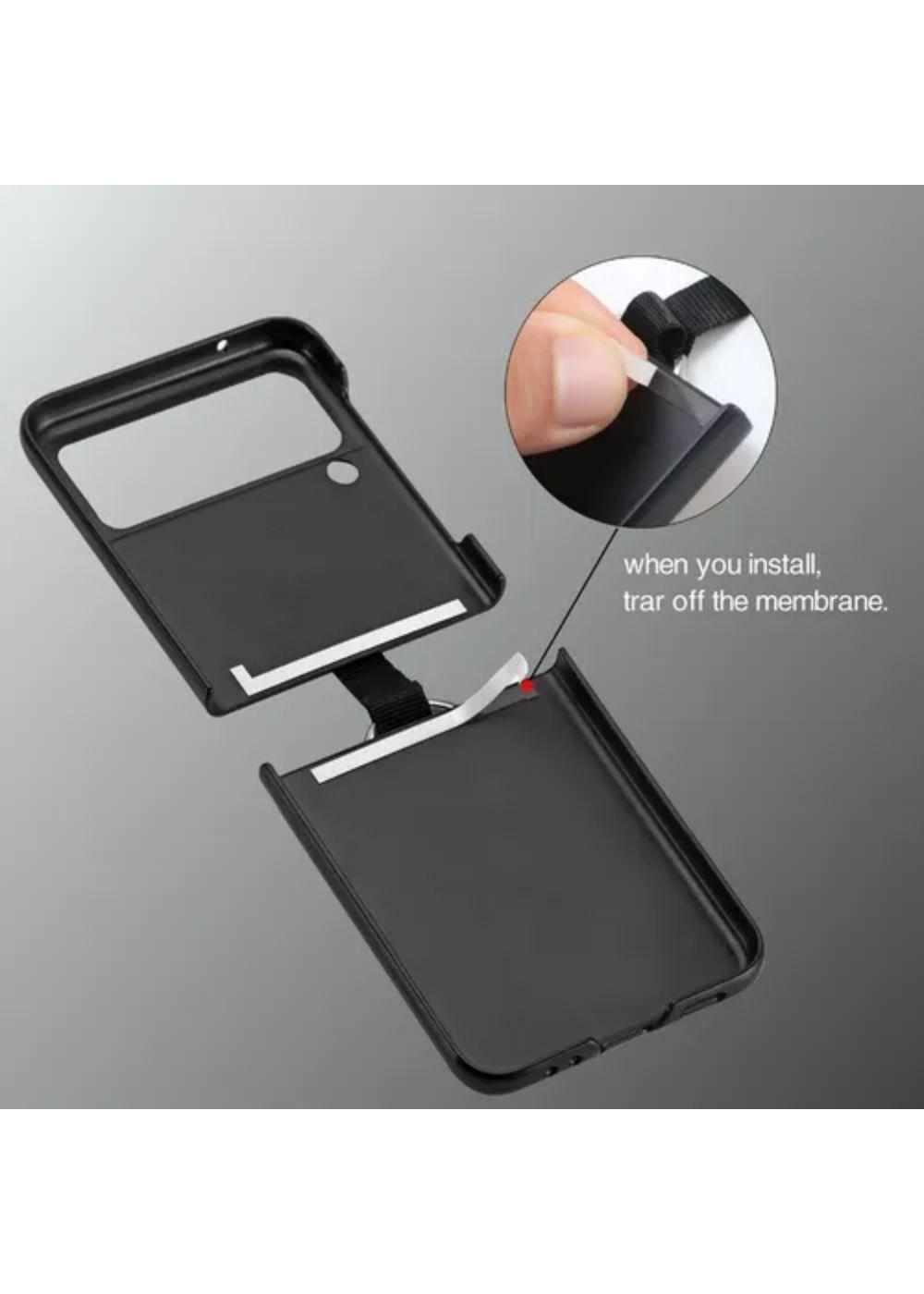 Carcasa Para Samsung Z Flip 3 Cuero Premium Color Con Anillo-2