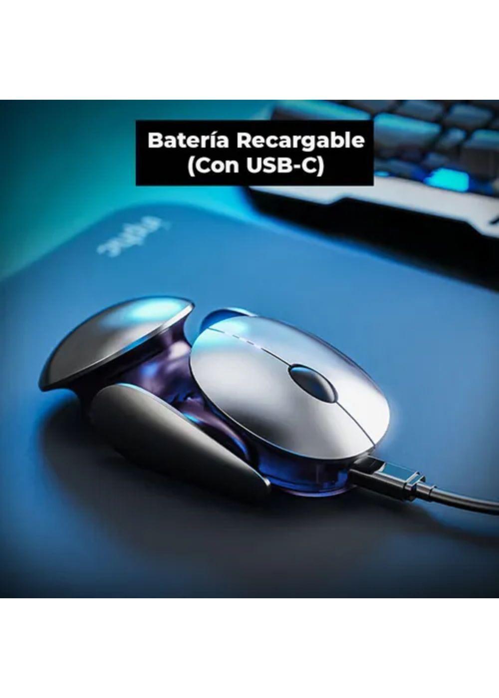 Mouse Inalambrico Recargable De Aluminio Click Silencioso-4