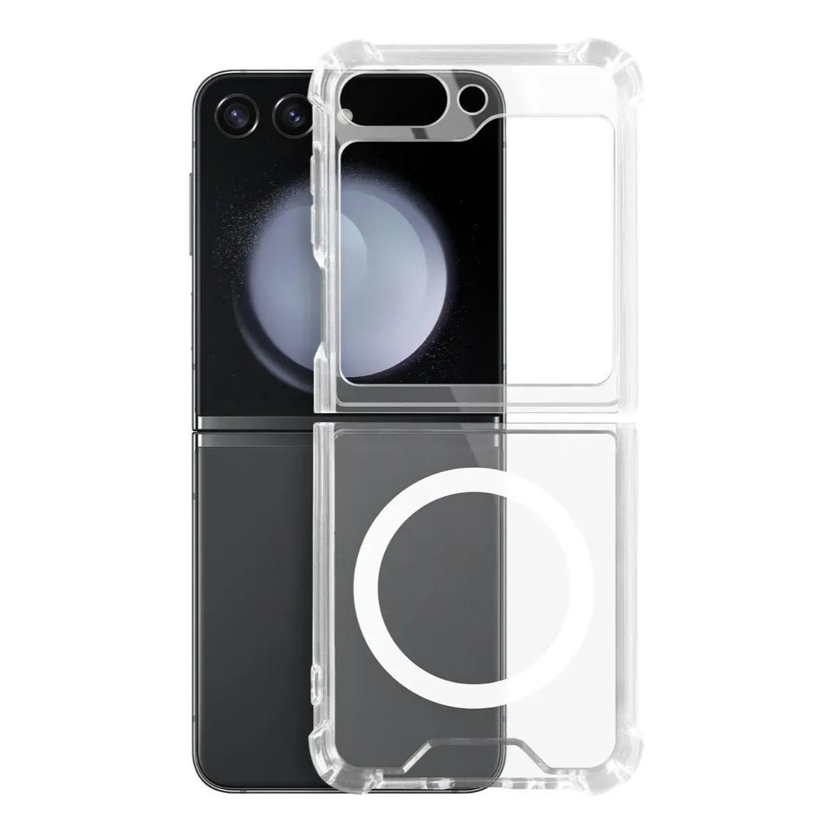 Carcasa Para Samsung Z Flip 5 Transparente Magnetica-0