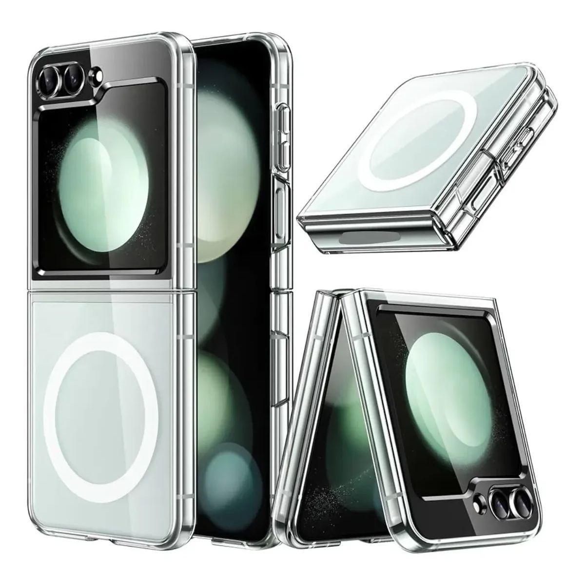 Carcasa Para Samsung Z Flip 5 Transparente Magnetica-2