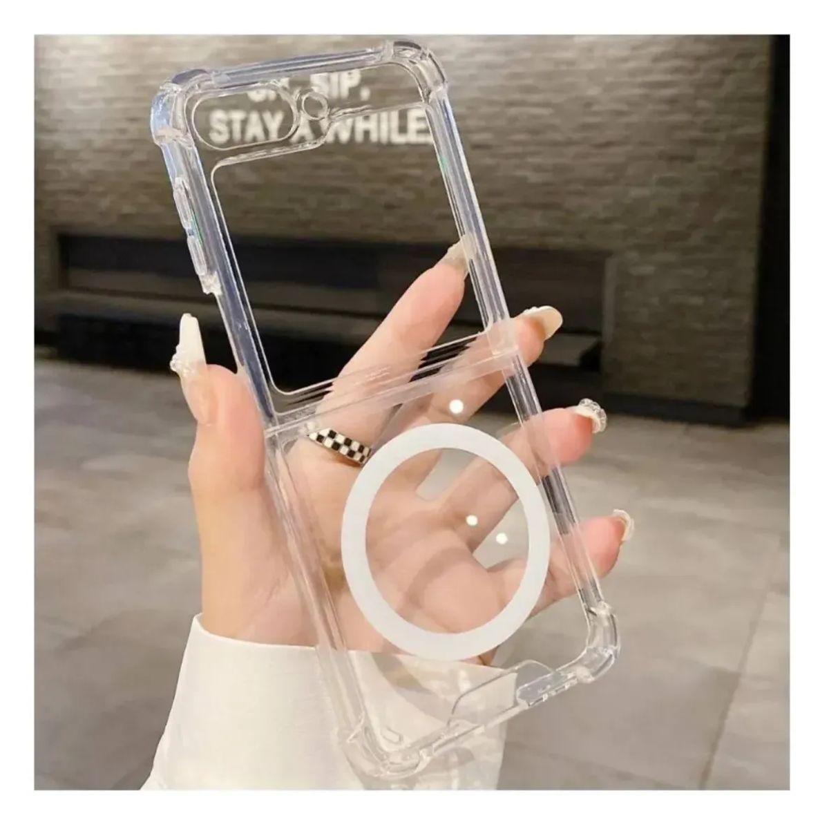 Carcasa Para Samsung Z Flip 5 Transparente Magnetica-3