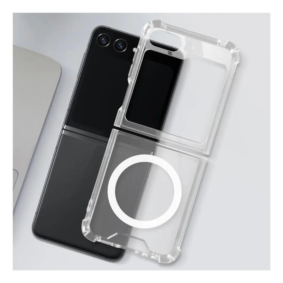 Carcasa Para Samsung Z Flip 5 Transparente Magnetica-4