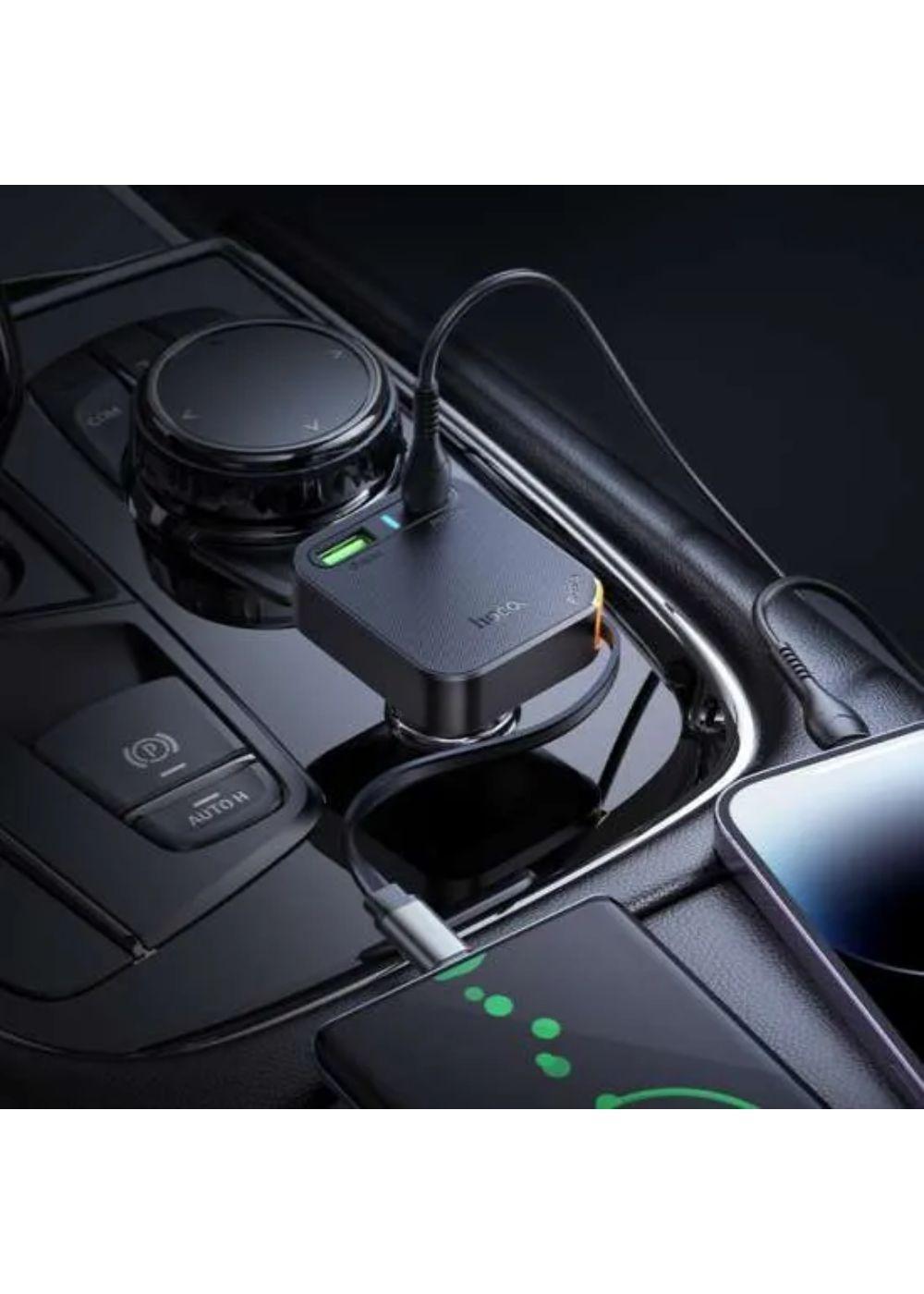 Cargador De Auto Usb + Usb C Con Cable Retráctil Pd 65w -7