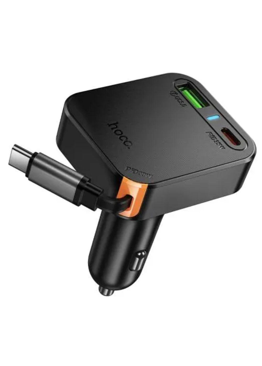 Cargador De Auto Usb + Usb C Con Cable Retráctil Pd 65w -6