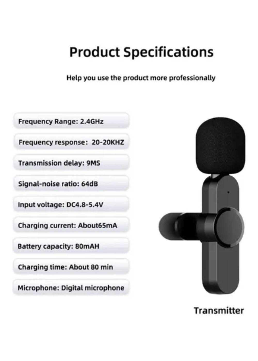Microfono Inalambrico Para Android Usb-c Plug Play Lavalier-2