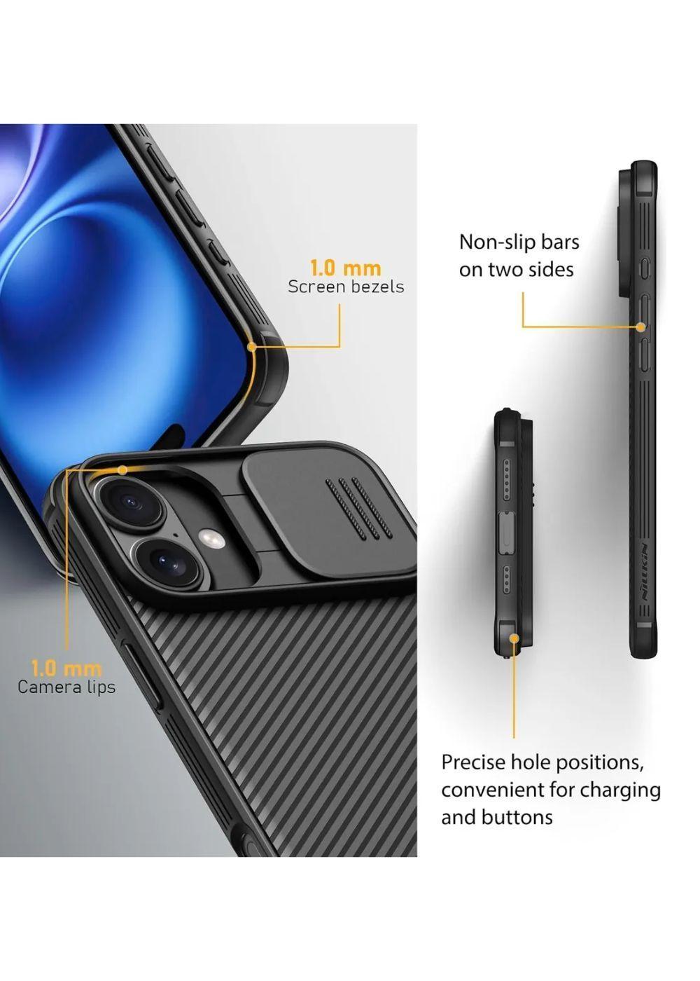 Carcasa Para iPhone 16 Nillkin Camshield Antigolpes Negro-2