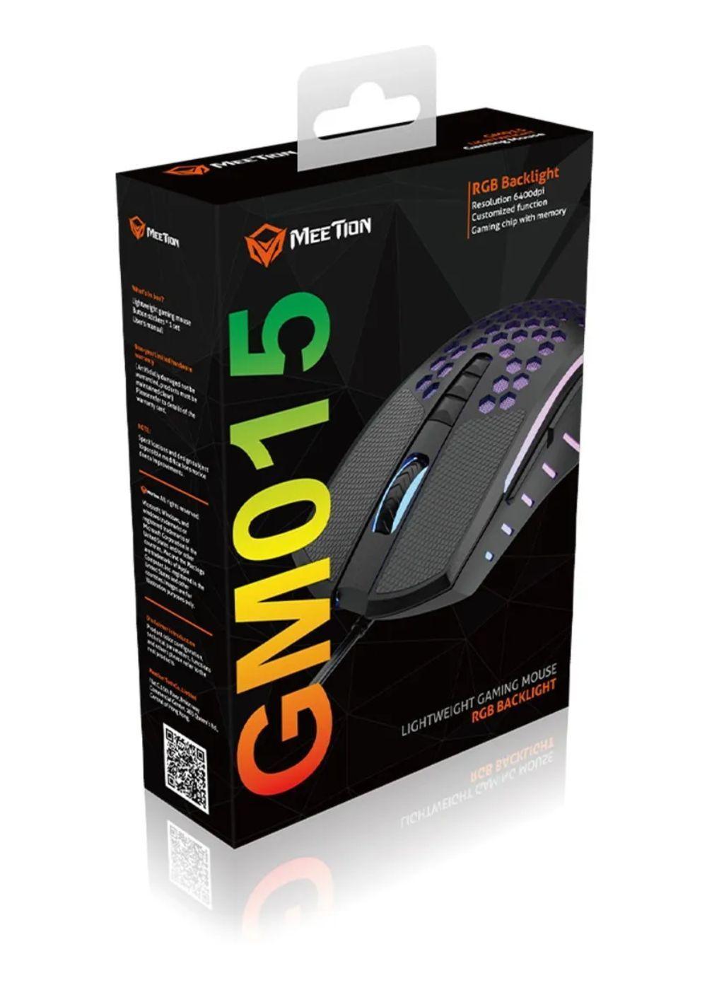 Mouse Gamer Ligero Rgb Con Cable Alta Sensibilidad Meetion Black-3