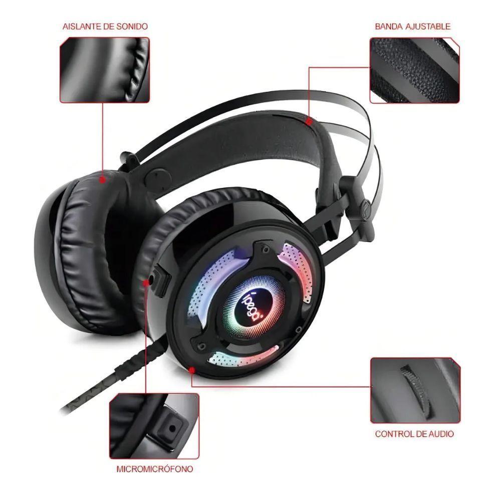 Audifonos Con Cable Gamer Ipega Rgb Sonido Hi Fi-5