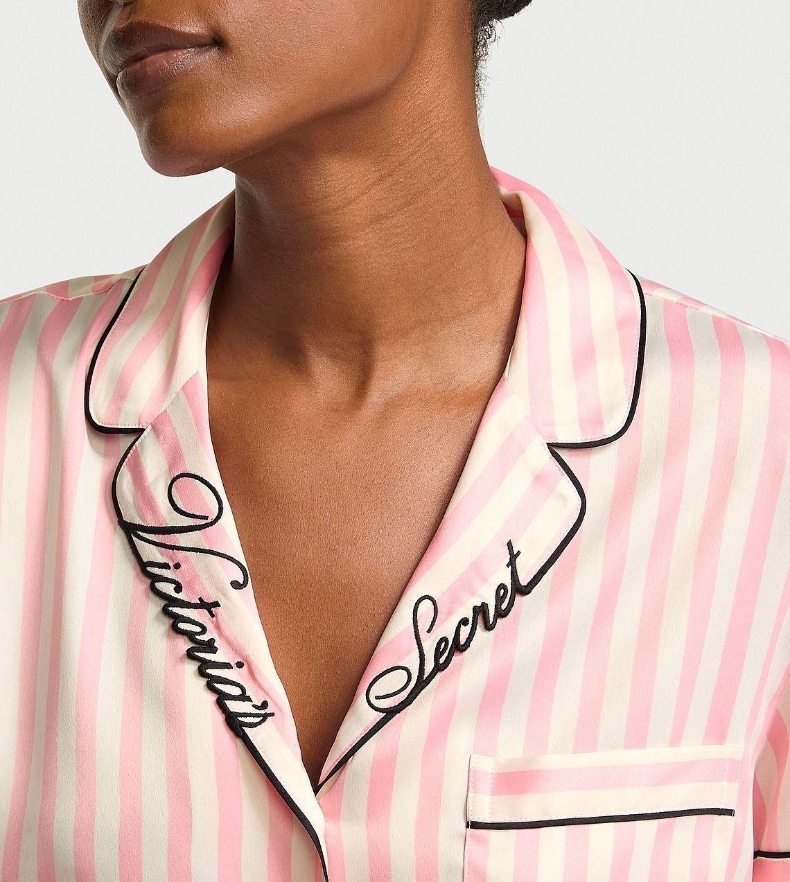 Victoria’s Secret Pink – Pijama Corto de Satén Iconic Stripe-3
