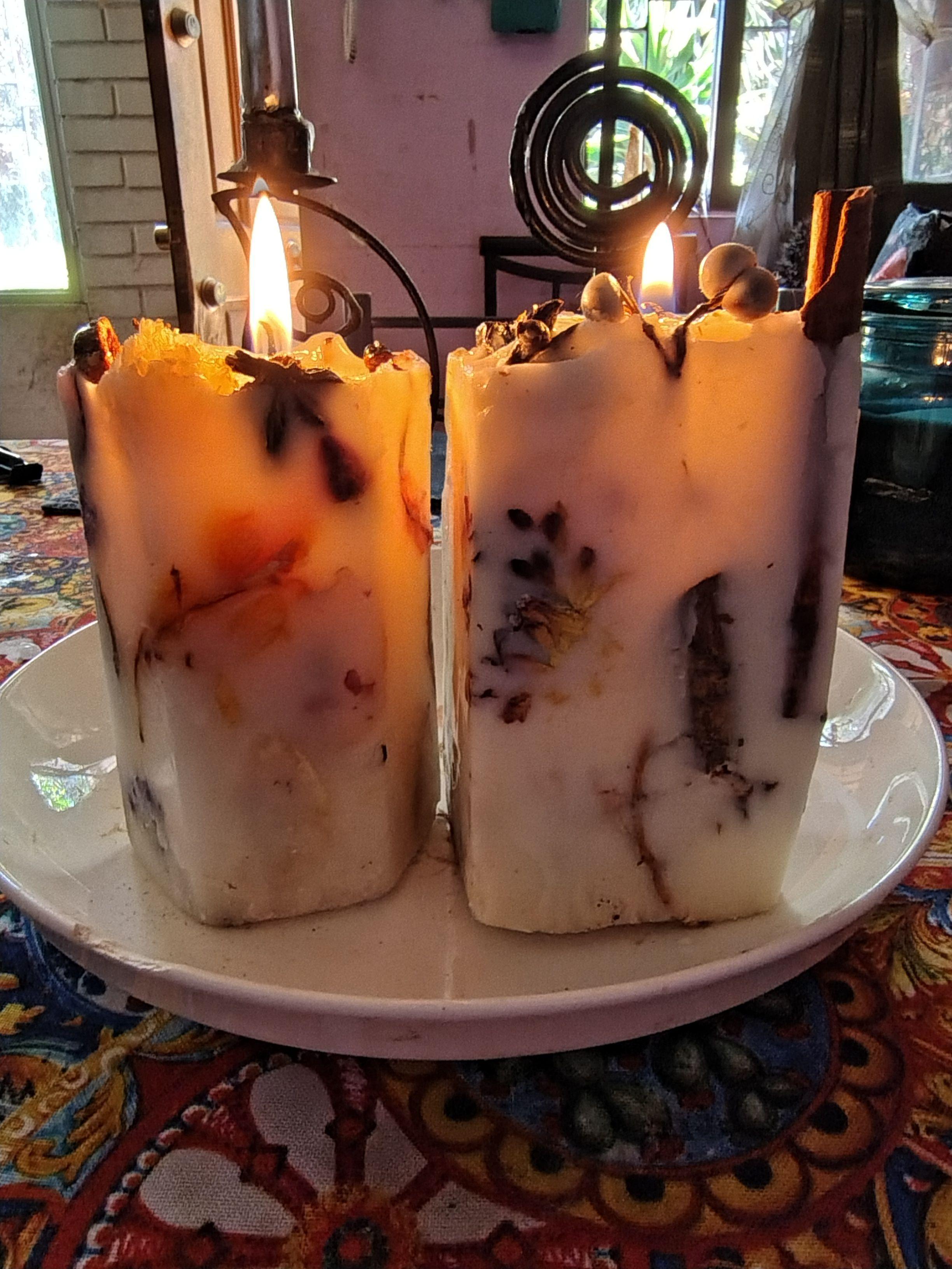 Pack 2 Velas con Flores-0