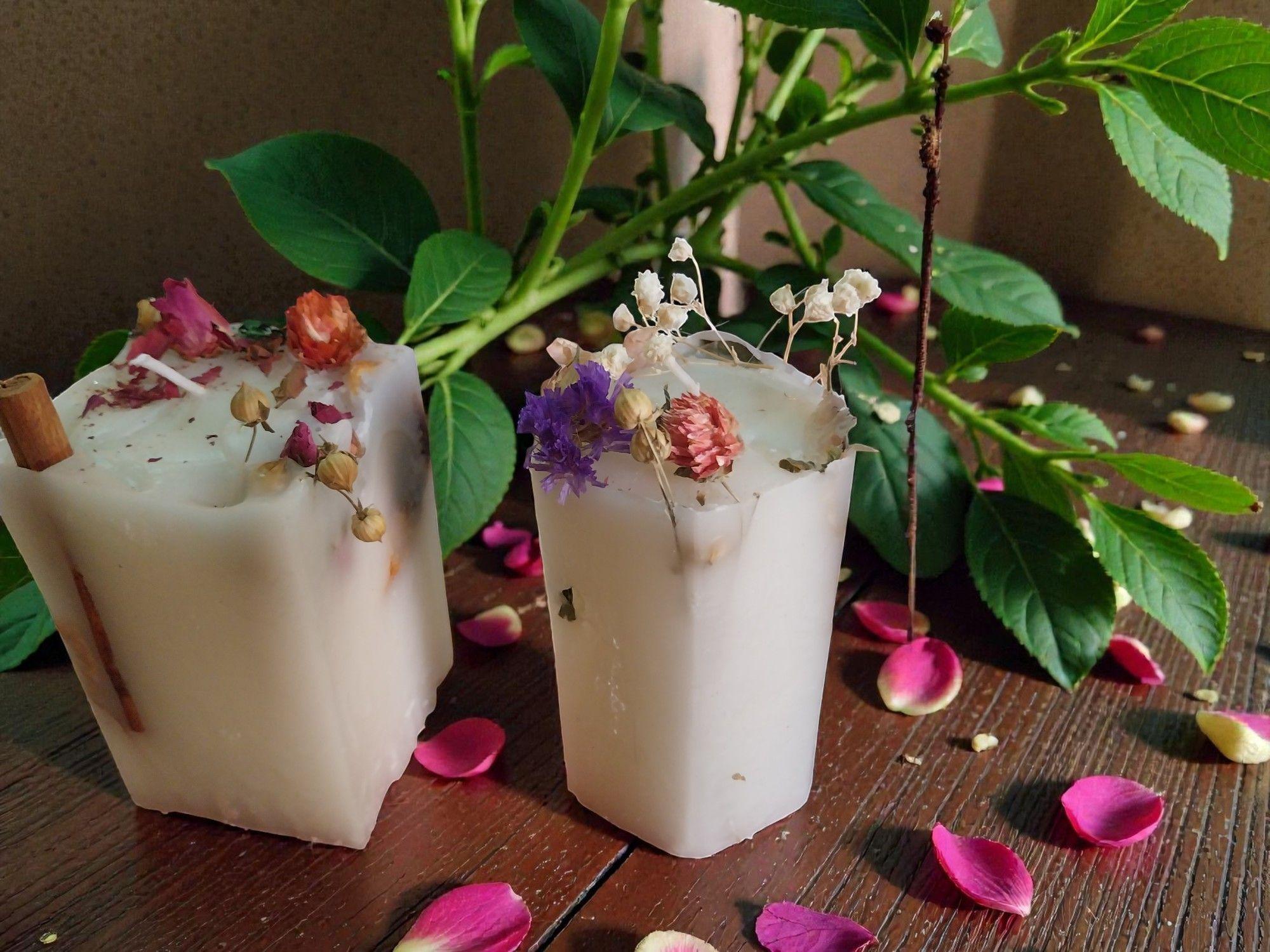 Pack 2 Velas con Flores-2