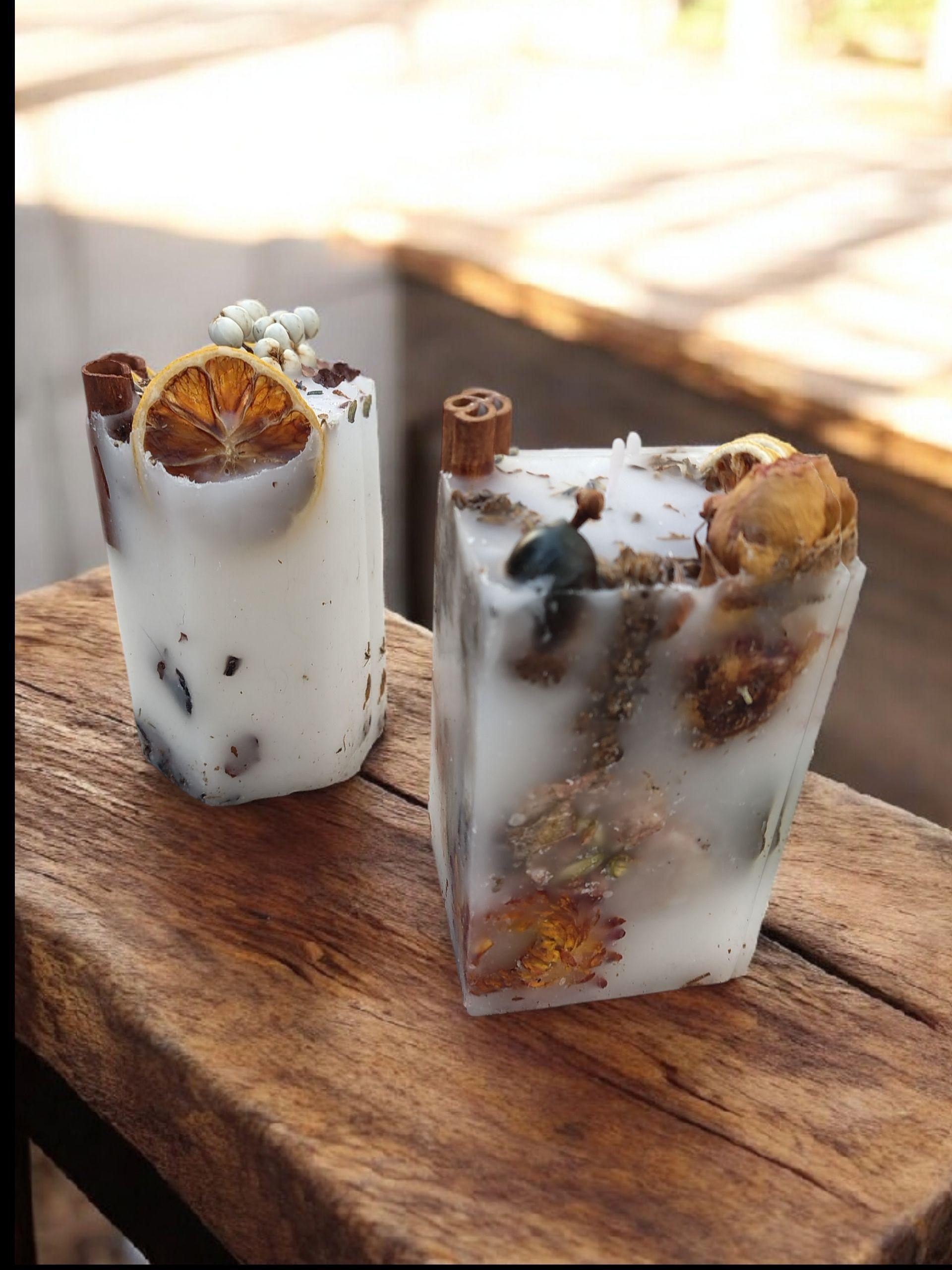 Pack 2 Velas con Flores-3