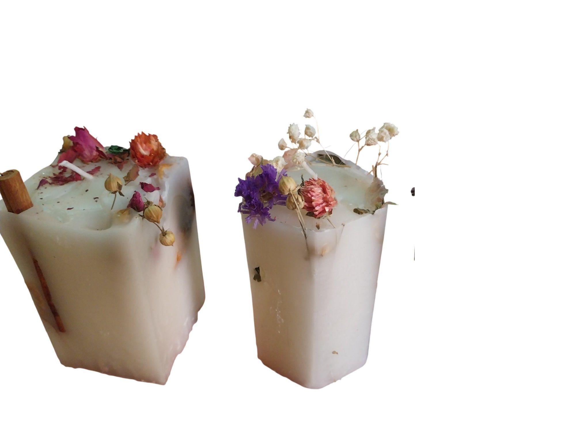 Pack 2 Velas con Flores-4
