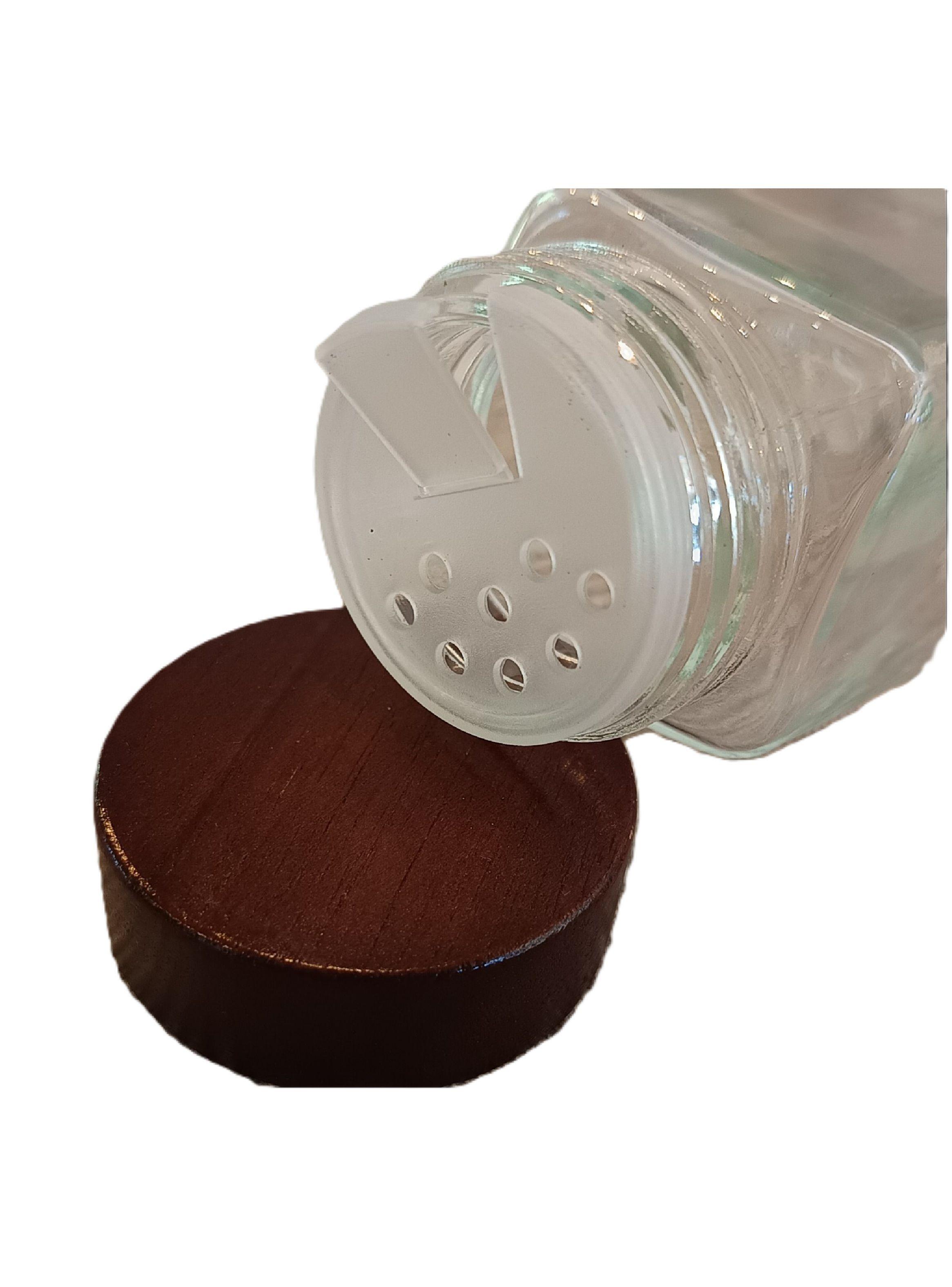 Frasco de vidrio para condimentos Tapa de madera 120ml-3