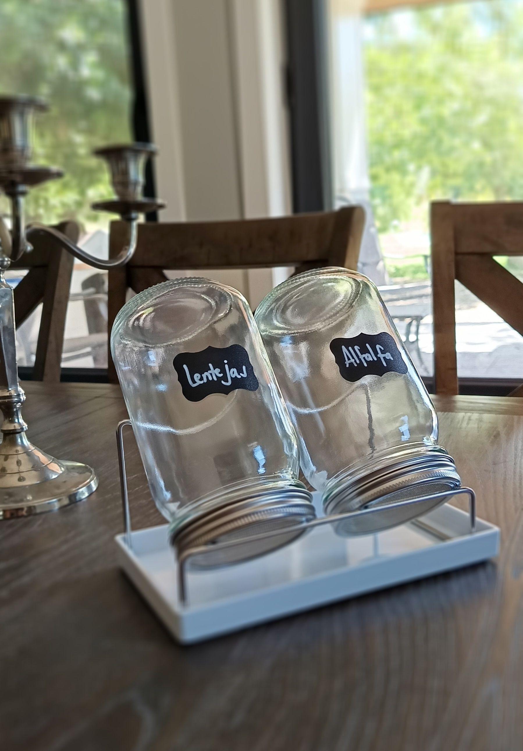 Set de 2 frascos germinadores 900cc, con base y soporte-2