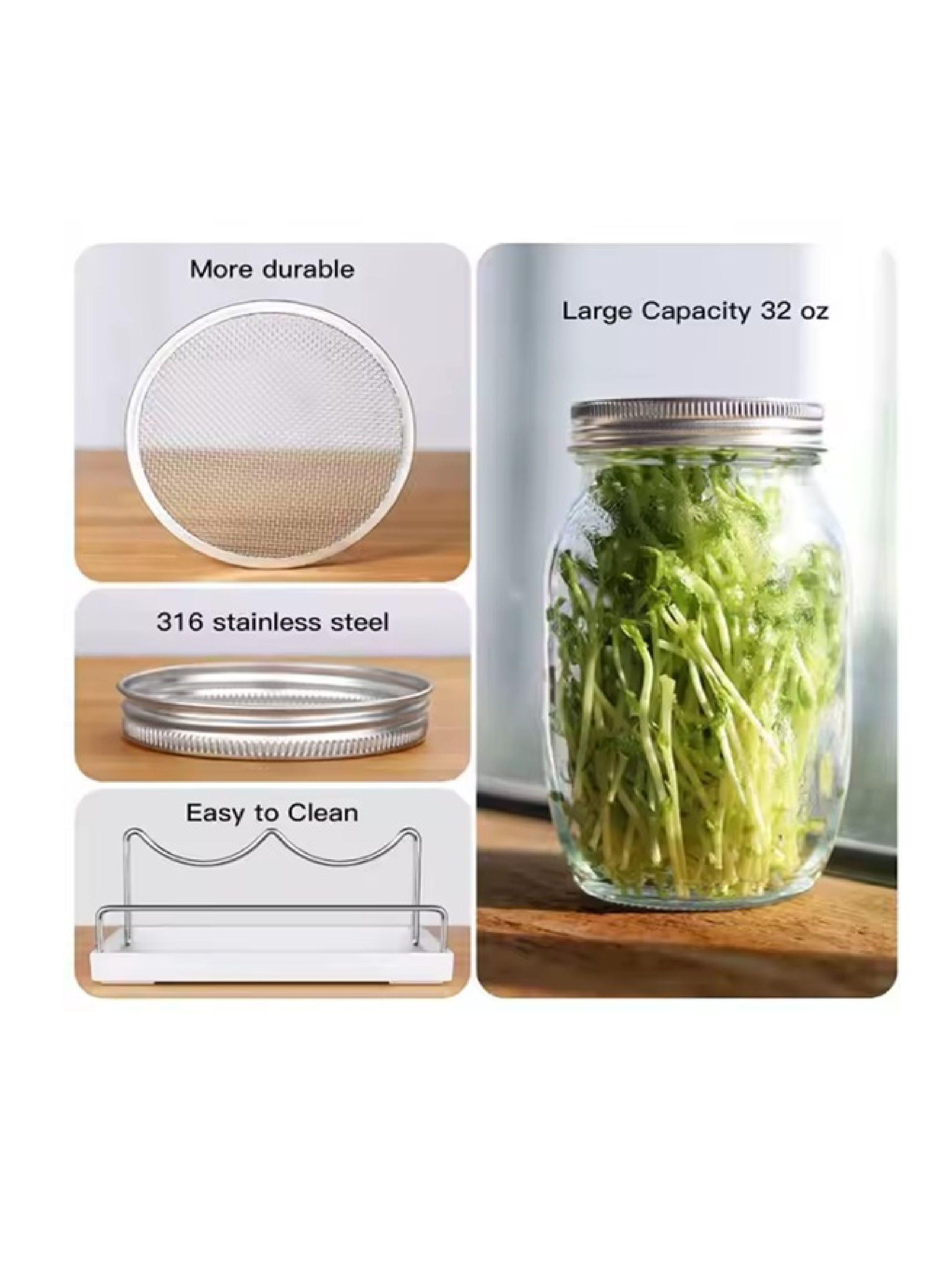 Set de 2 frascos germinadores 900cc, con base y soporte-5