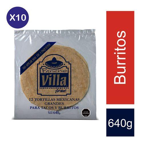 Pack 10  Pancho Villa Tortillas Grandes 12 Uni X 640 Grs-0