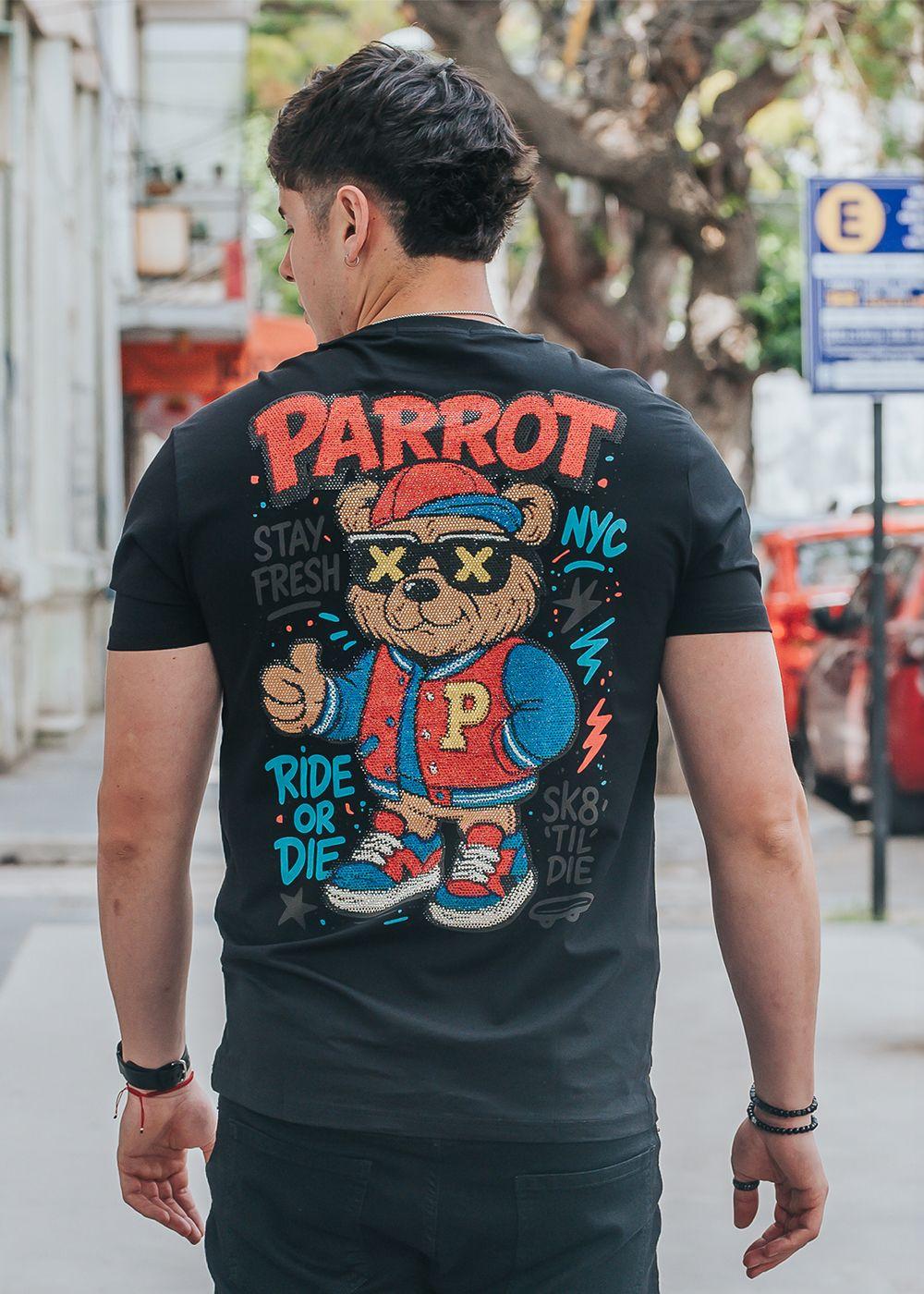 Polera Premium Marca Parrot | L - Negro-2