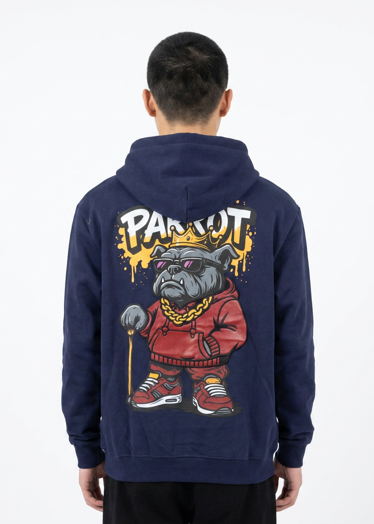 Hoodie Bulldog Parrot Azul L-2