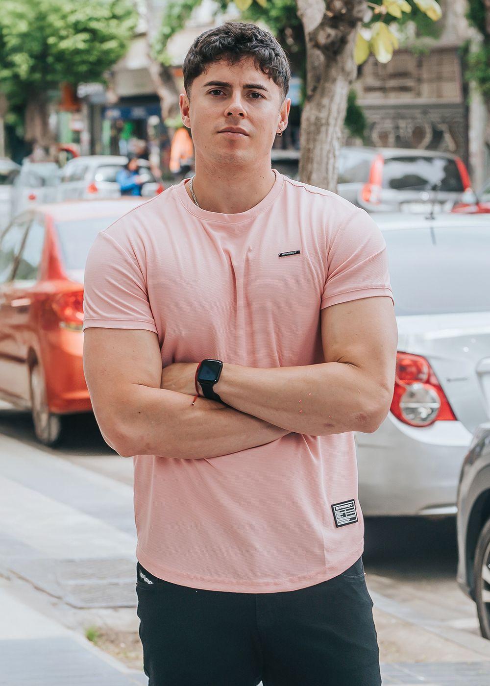 Polera Básica Marca Parrot | L - Rosado-3