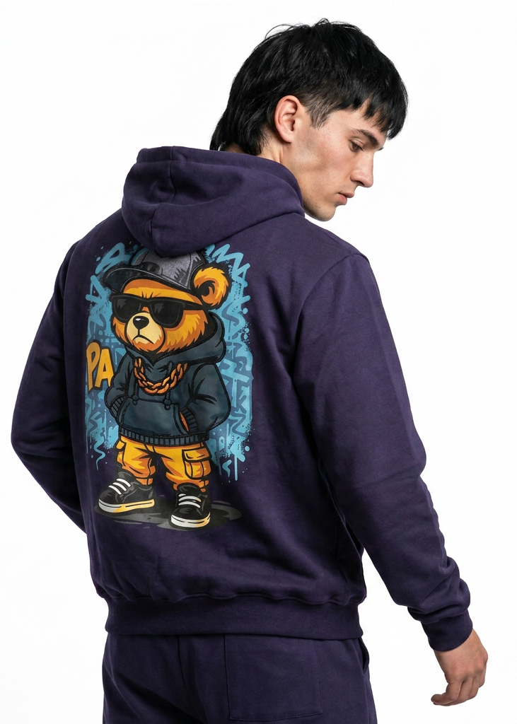 CONJUNTO BUZO Y POLERÓN OSO PARROT Azul 2XL-1