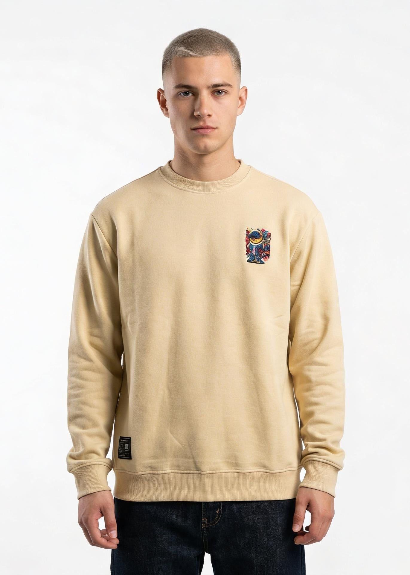 Polerón cuello polo redondo Café L-0
