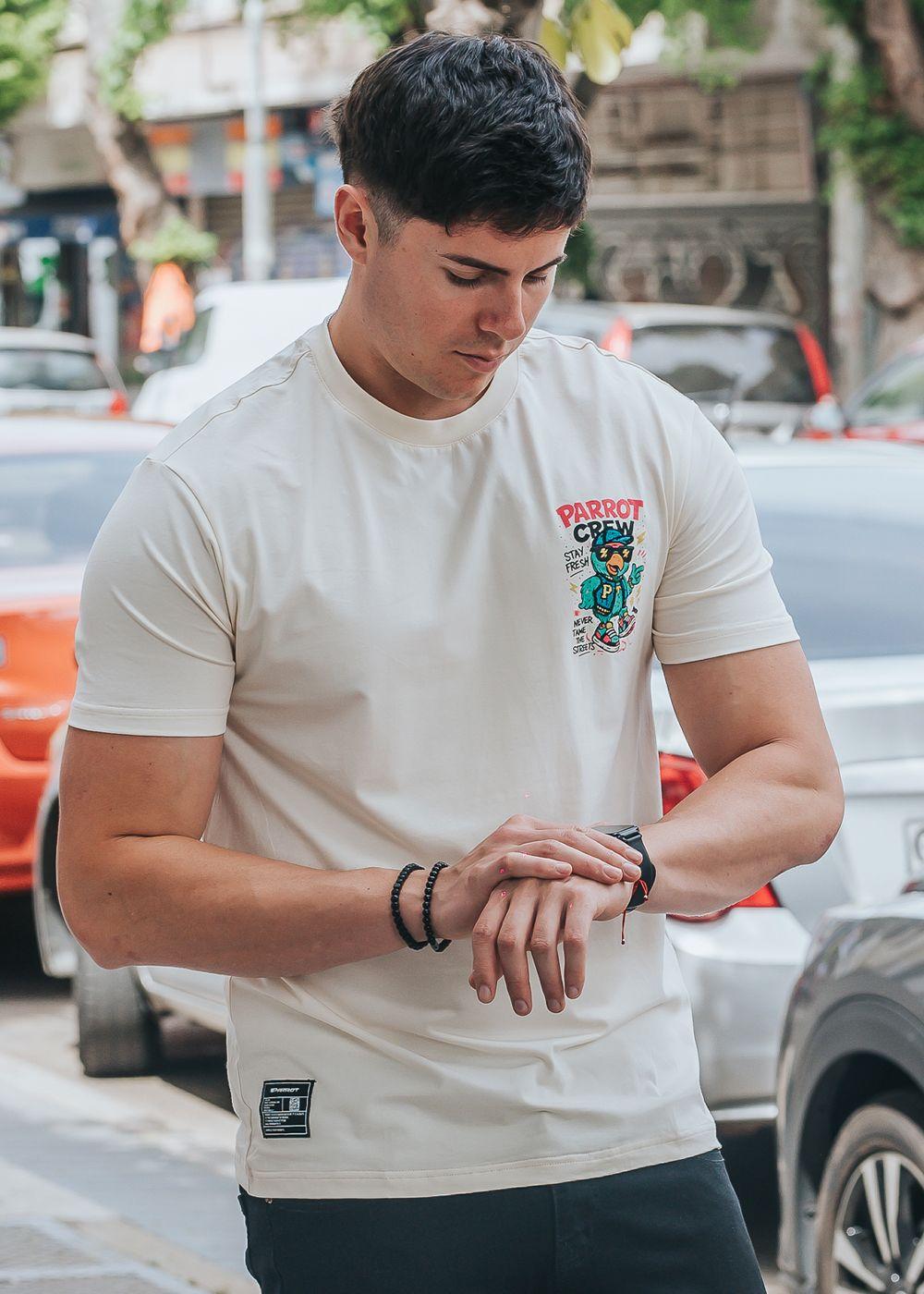 Polera Premium Loro Marca Parrot | L - Blanco-3