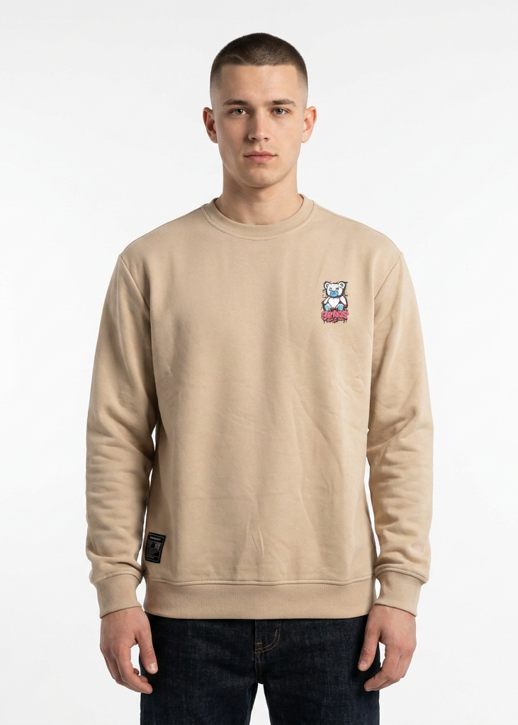 Polerón cuello polo redondo Blanco L-0